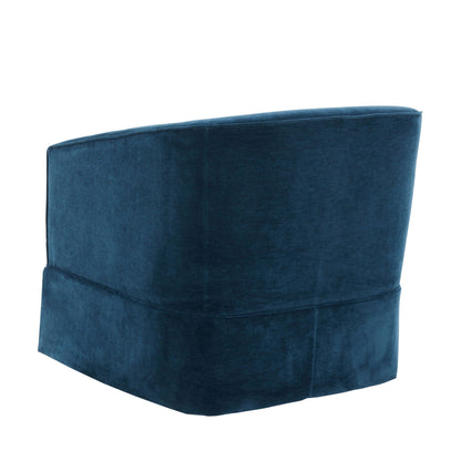 Skirted swivel chair blue velvet upholstery with 360-degree rotation by HouseOfZazla on Tampa Home & Garden Store