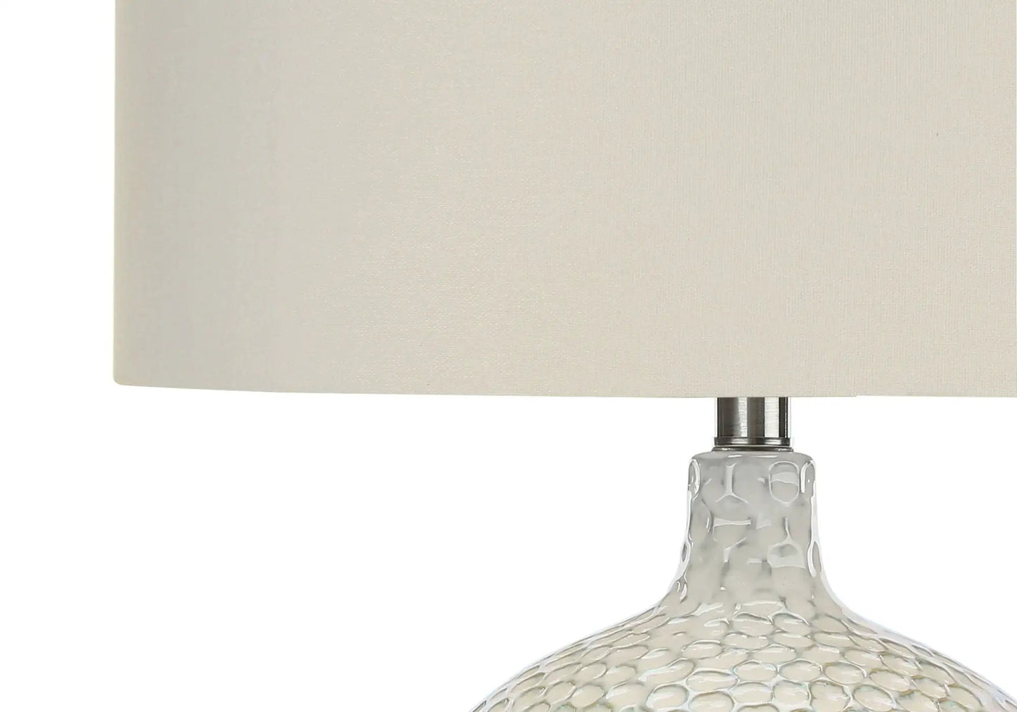 Table lamp cream shade and clear glass base, chrome neck by Unique Piece Furniture on Tampa Home & Garden Store