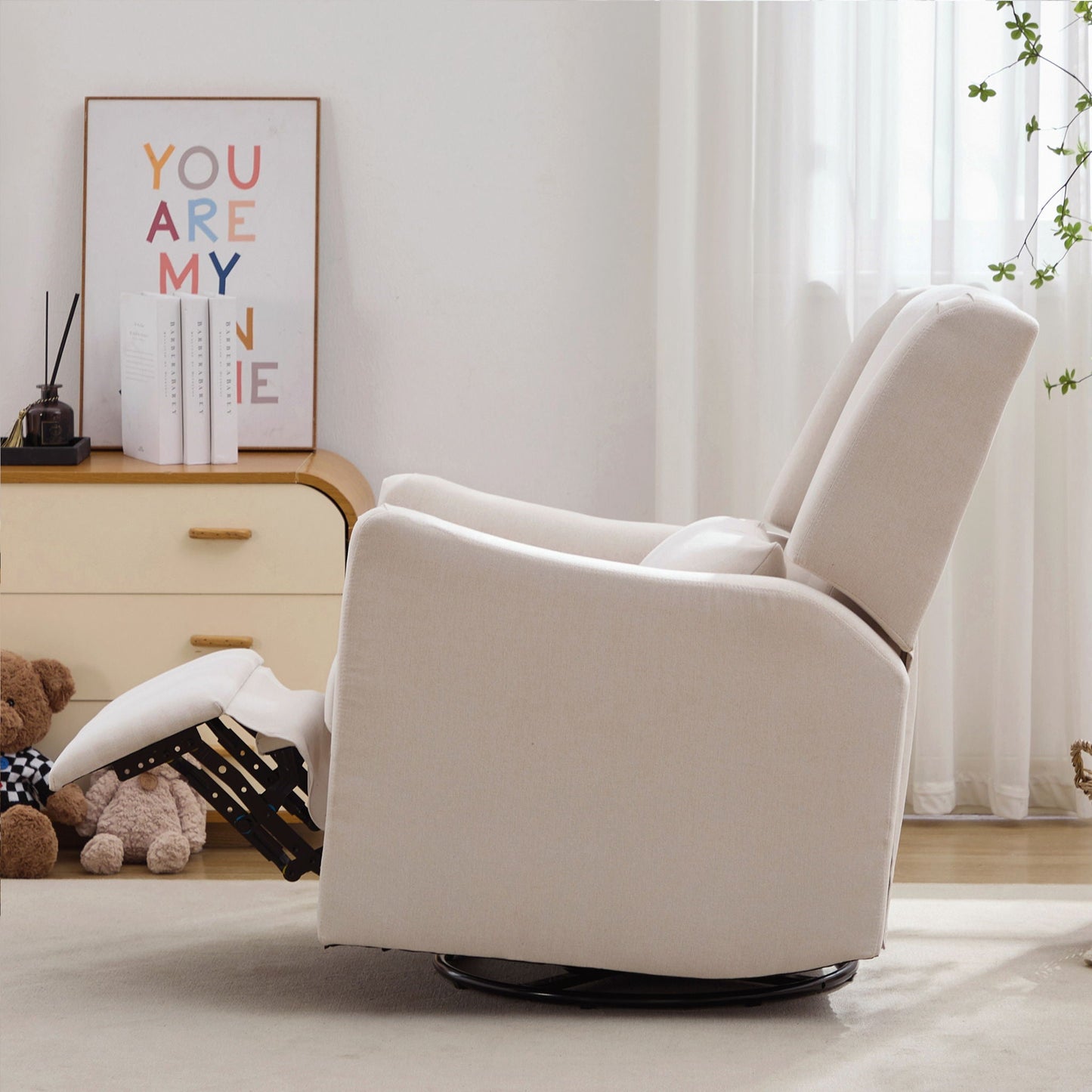 Wide Wingback Swivel Glider And Recliner