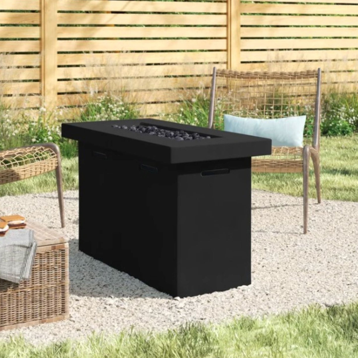 Concrete Propane Fire Pit and Steel Base