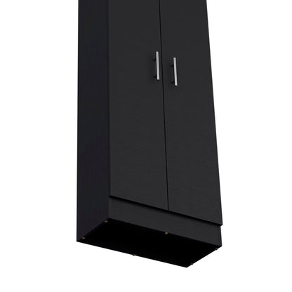 Black Pantry Cabinet With Doors And Shelves