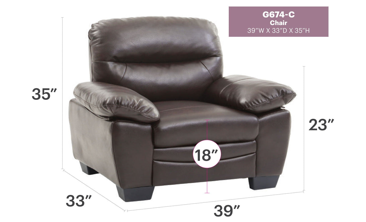 Marta Arm Chair by HouseOfZazla dark brown leather with arms and sturdy construction on Tampa Home & Garden Store