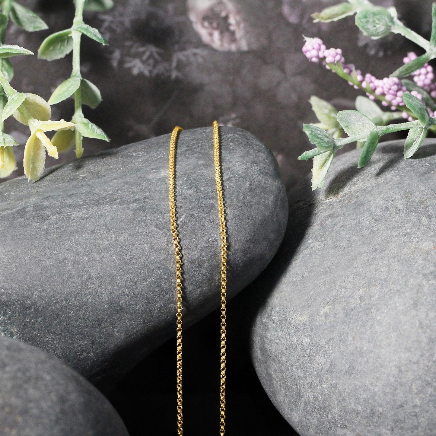 14k yellow gold diamond-cut rolo chain necklace 1.1mm on Tampa Home & Garden Store