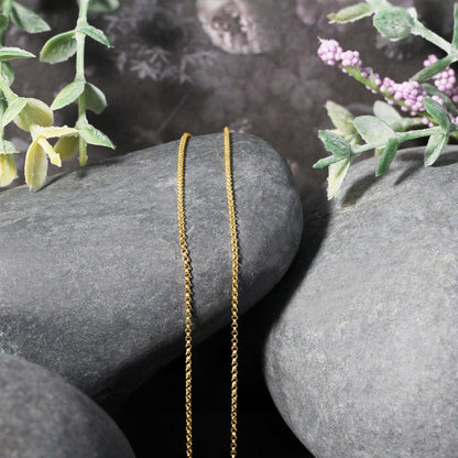 14k yellow gold diamond-cut rolo chain necklace 1.1mm on Tampa Home & Garden Store