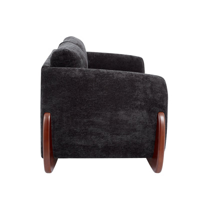 Chenille Sofa with Wooden Legs for a Modern Home