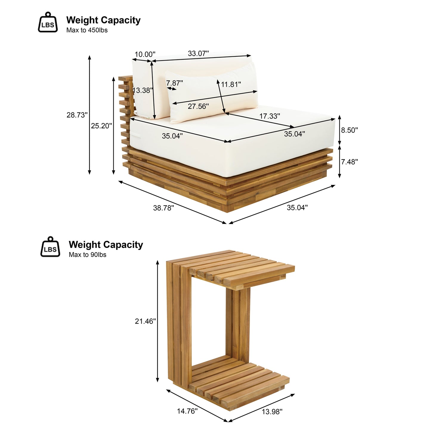 Two Piece Outdoor Chat Set With Chair and Table