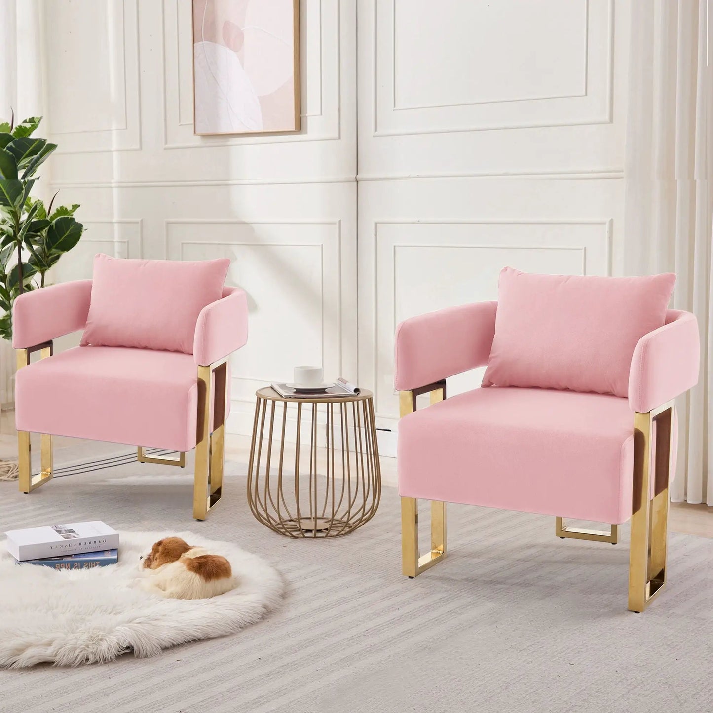 Modern Classic Teddy Fleece Chair with Metal Foot