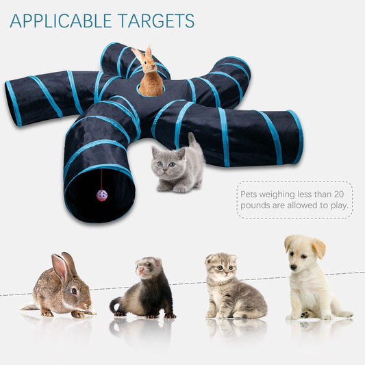 Tree Pattern Tunnel navy tunnel with light blue rings for cats and dogs by Sell My Stuff on Tampa Home & Garden Store