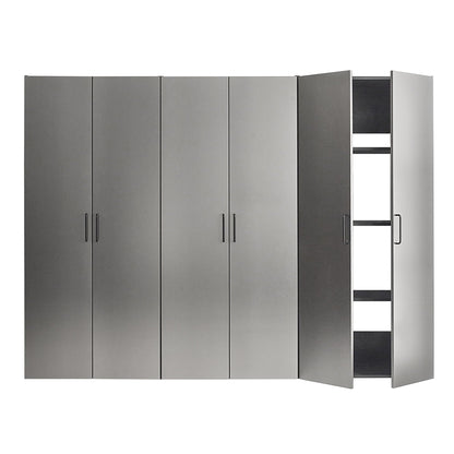 Garage cabinet set metallic gray with soft-close drawers by HouseOfZazla, 94.5 inches wide on Tampa Home & Garden Store