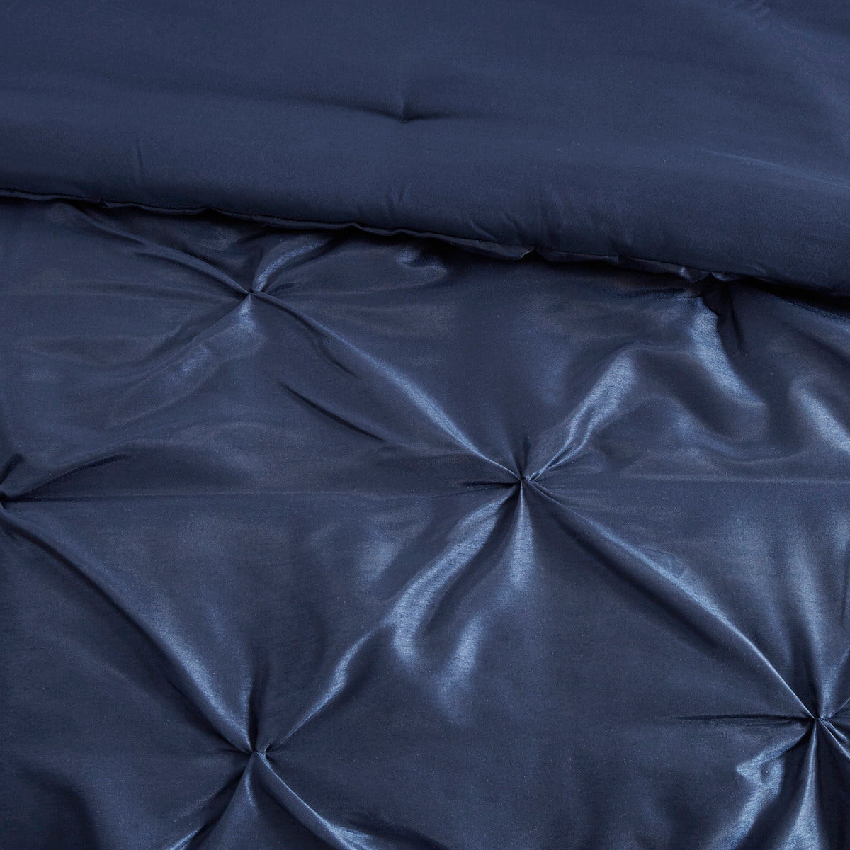 Navy Tufted 7 Piece Comforter Set For Queen Bed