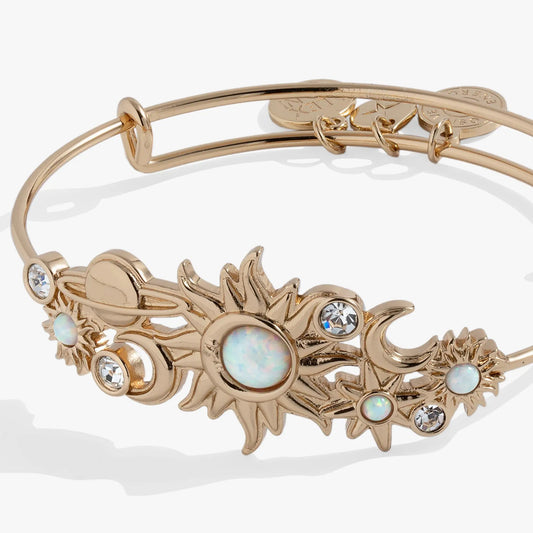 Celestial In-Line Bangle bracelet in gold-tone metal with crystal accents by ALEX AND ANI on Tampa Home & Garden Store