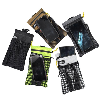 Cell phone pouch for backpack strap zipper six Hilltop Packs LLC pouches black gray lime on Tampa Home & Garden Store