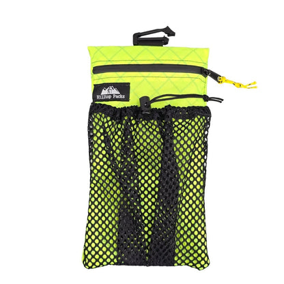 Cell phone pouch for backpack strap neon yellow with zipper and black mesh pocket Hilltop Packs on Tampa Home & Garden Store