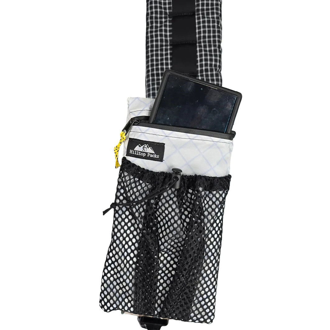 Cell Phone Pouch for Backpack Strap with Zipper black mesh pocket Hilltop Packs LLC on Tampa Home & Garden Store