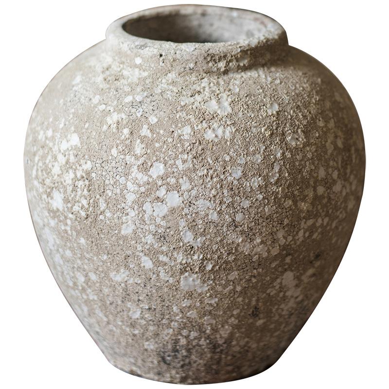 Cement Pot Pompeii Style Handmade Art Jar Pot in beige speckled finish by RusticReach on Tampa Home & Garden Store