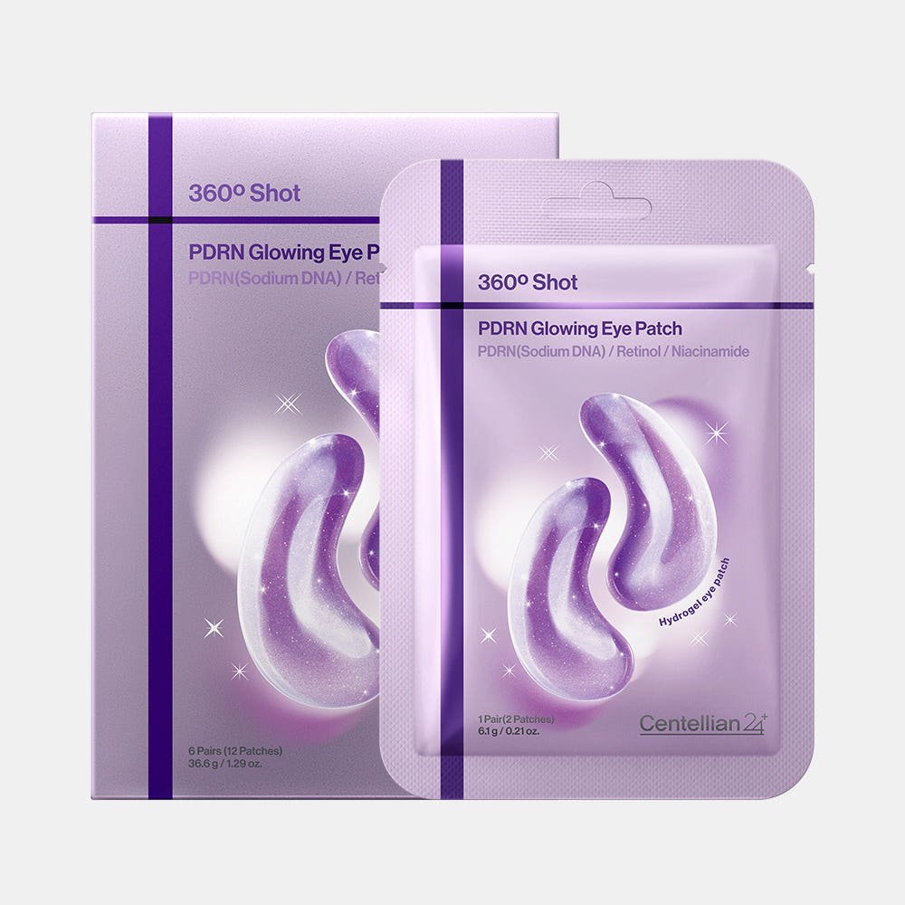 Seoulia Centellian24 360º Shot PDRN Glowing Eye Patch blister pack with purple hydrogel patches on Tampa Home & Garden Store