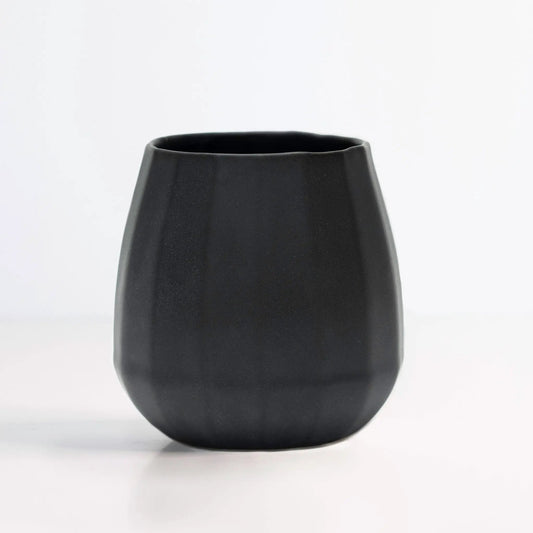 Ceramic stemless wine glass set of 2, black matte tumbler by Ember Collective on Tampa Home & Garden Store