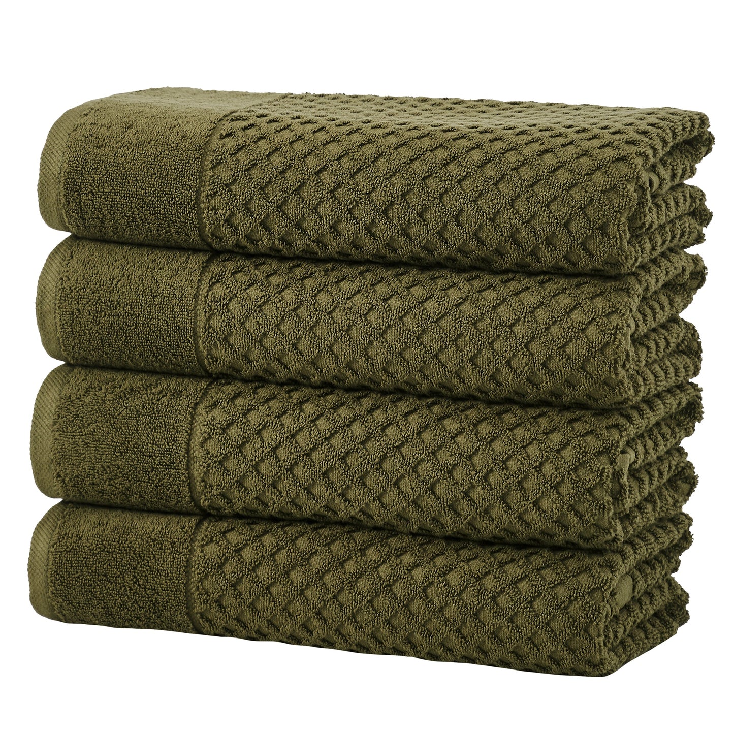 Cotton Diamond Waffle Weave Bath Towel Set