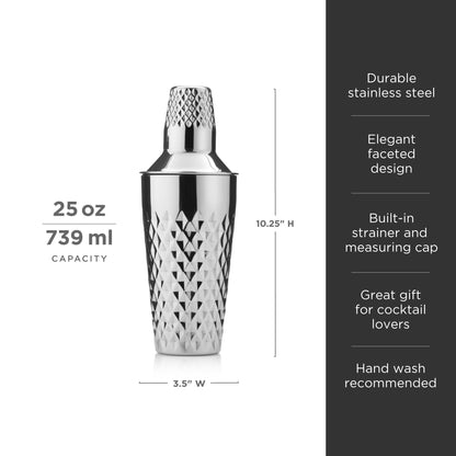 Irving 25 Oz Diamond Hammered Bar Shaker