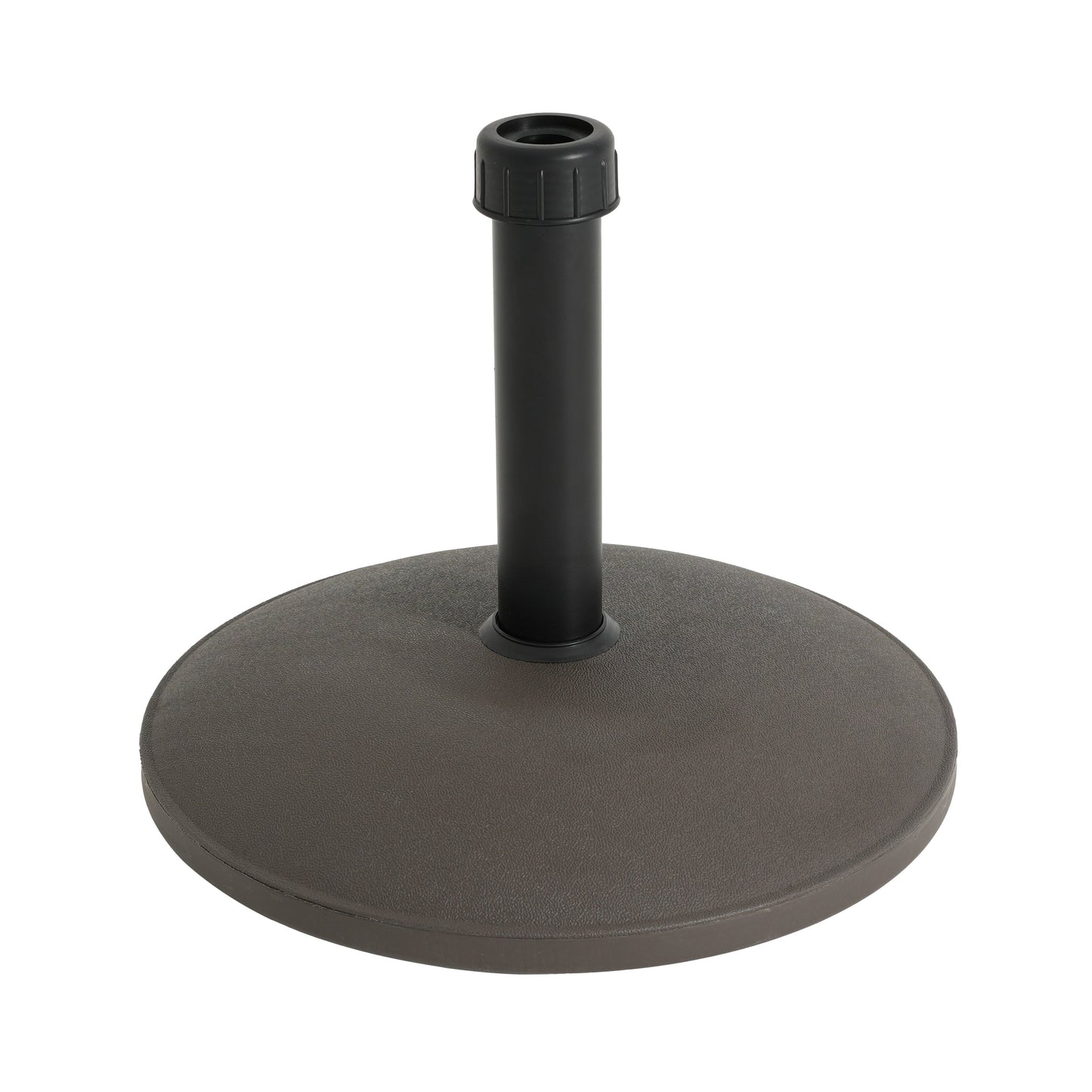 Brown Round Outdoor Umbrella Base and Concrete