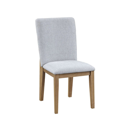 Delphine dining chair set of 2, gray fabric upholstery with solid wood legs on Tampa Home & Garden Store