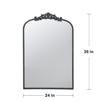 Baroque Ébonisé Grand Wall Mirror by HouseOfZazla with ebony ornate frame, 24x36 in on Tampa Home & Garden Store