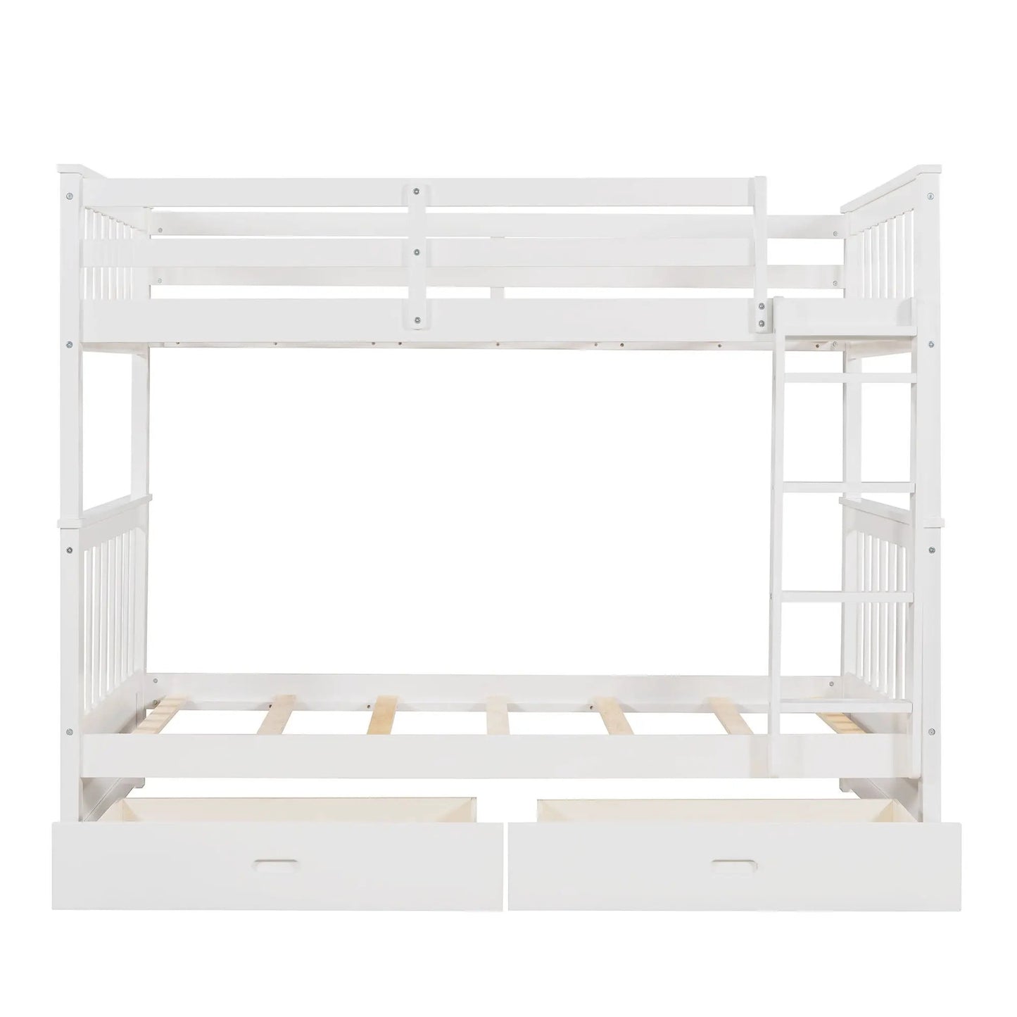 White bunk bed with ladders and two storage drawers by Unique Piece Furniture on Tampa Home & Garden Store