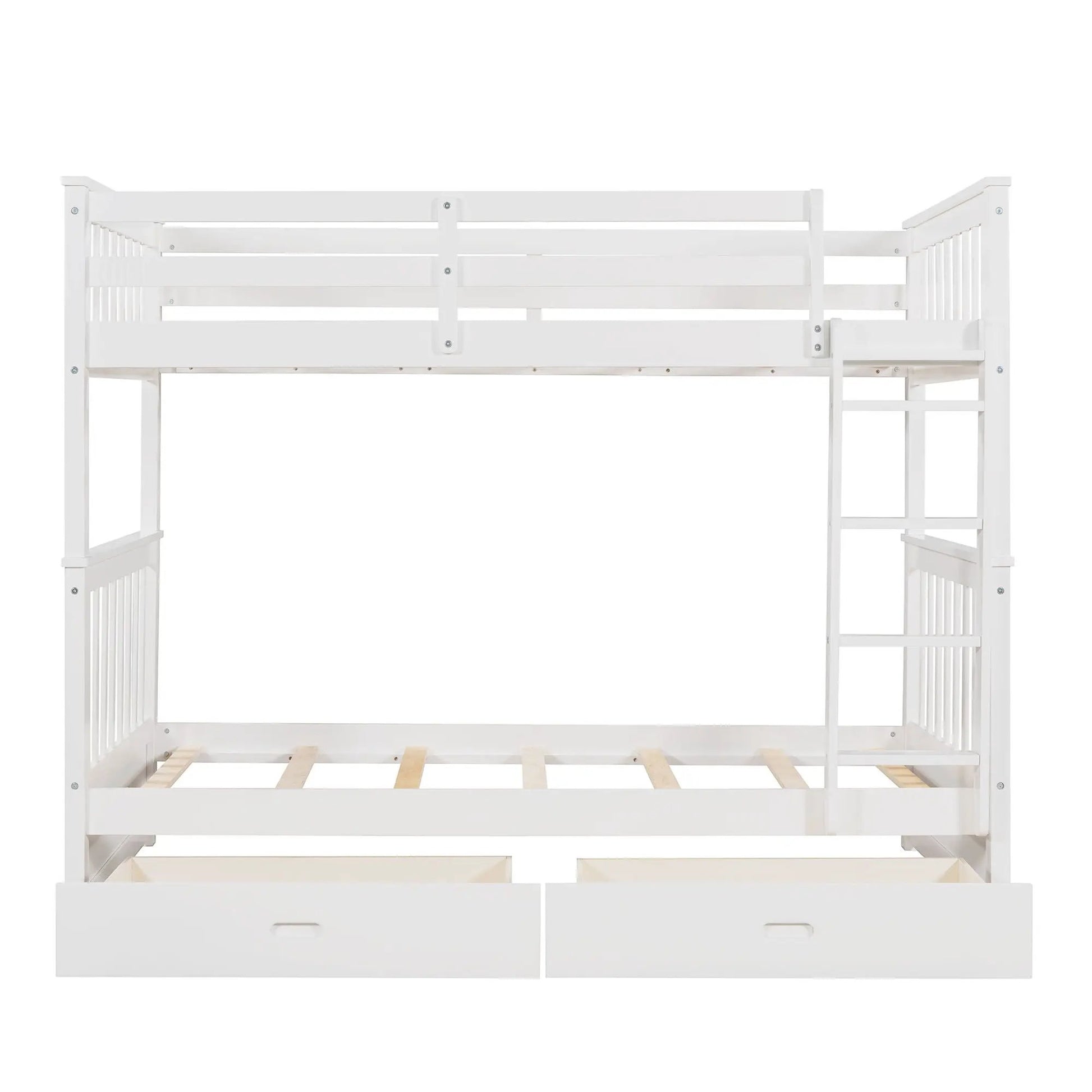 White bunk bed with ladders and two storage drawers by Unique Piece Furniture on Tampa Home & Garden Store