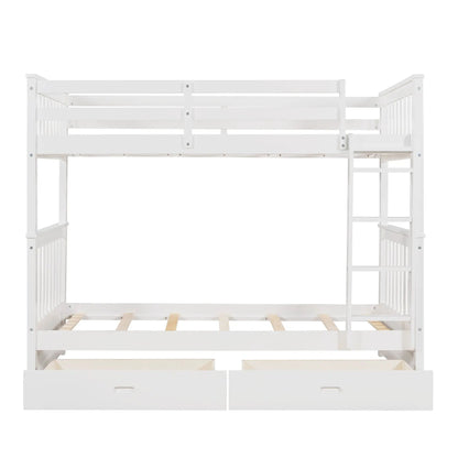 White bunk bed with ladders and two storage drawers by Unique Piece Furniture on Tampa Home & Garden Store