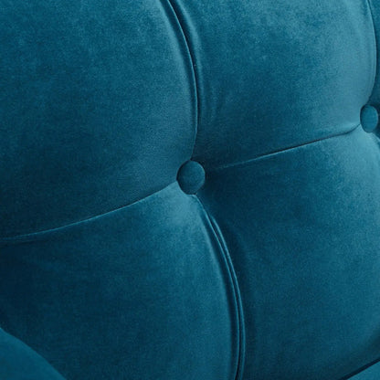 Jack Modern Tuxedo Tufted Sofa in teal velvet, tufted upholstery and Unique Piece Furniture on Tampa Home & Garden Store