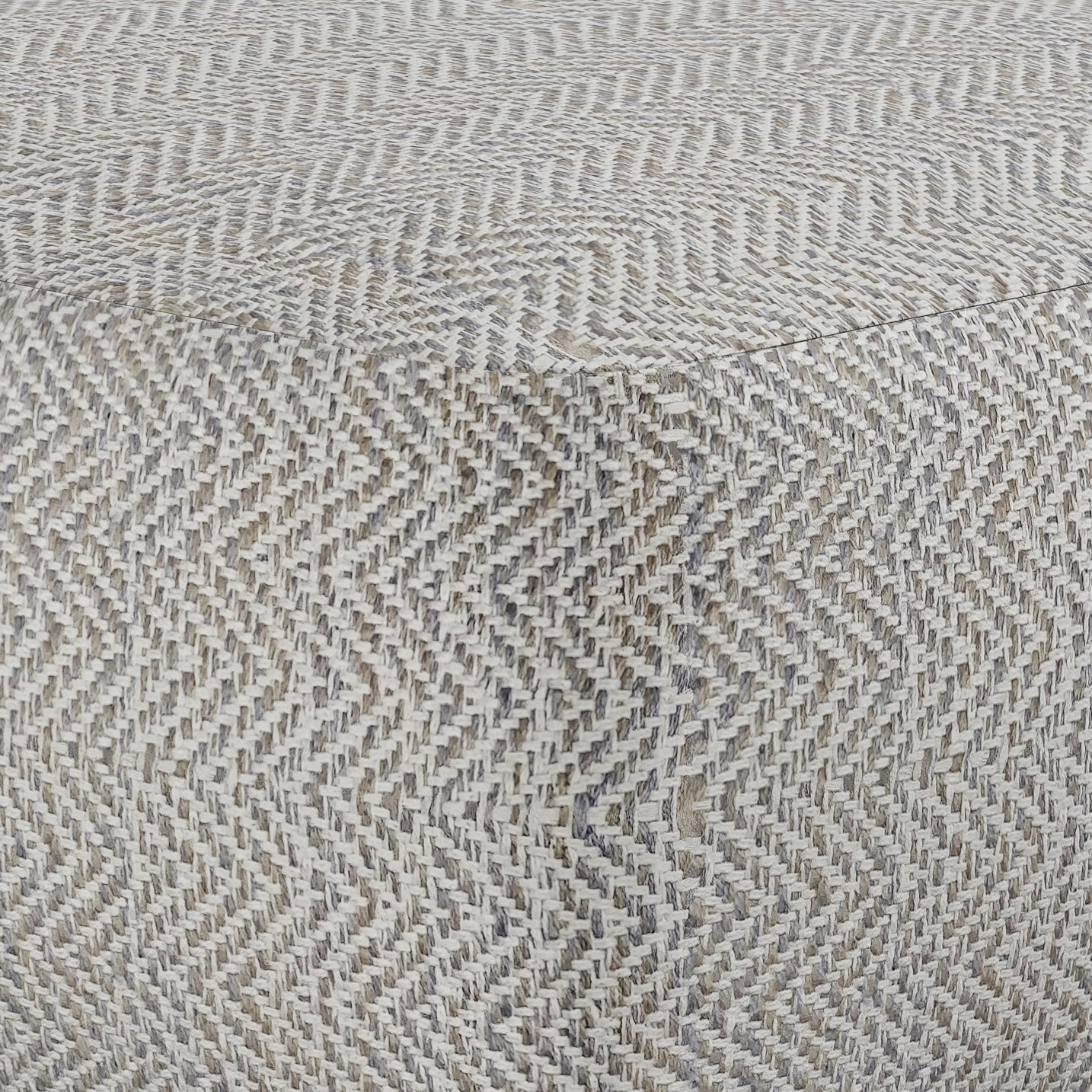 Nate square pouf grey melange woven fabric, HouseOfZazla accent pouf on Tampa Home & Garden Store