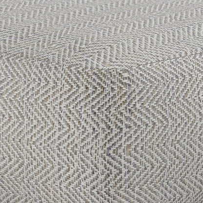 Nate square pouf grey melange woven fabric, HouseOfZazla accent pouf on Tampa Home & Garden Store