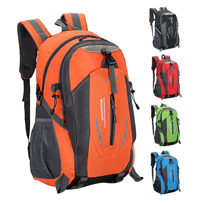 GemGear 36L waterproof hiking backpack orange with gray accents; 4 other color options shown on Tampa Home & Garden Store