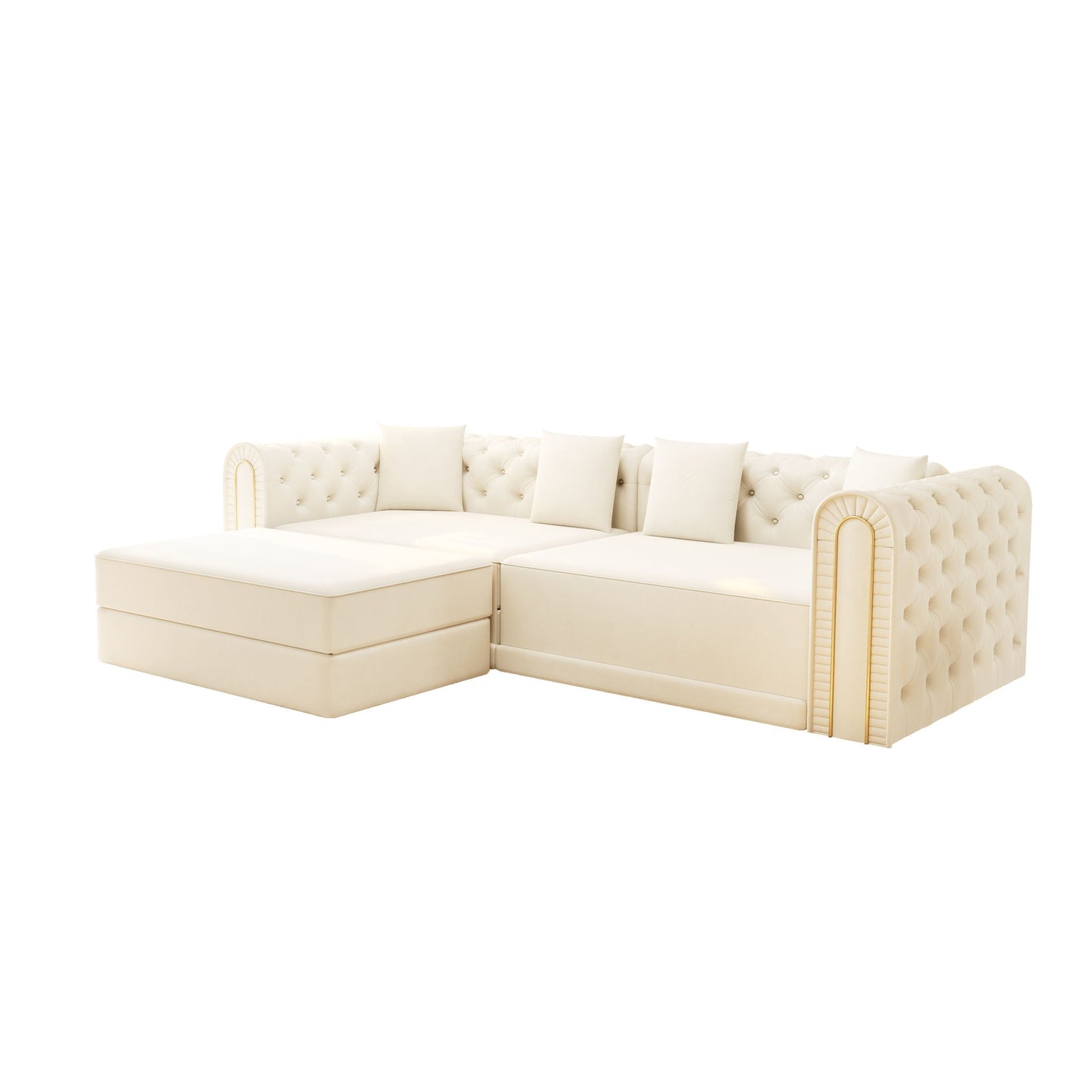 3 In 1 Convertible Sofa and Ottoman Bed