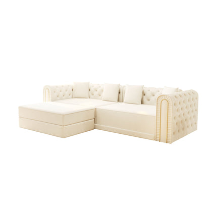 3 In 1 Convertible Sofa and Ottoman Bed
