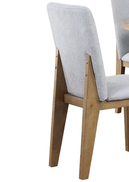 Delphine 19in Dining Chair Set of 2 gray fabric upholstery with natural wood legs on Tampa Home & Garden Store