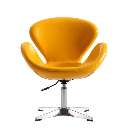 Raspberry swivel lounge chair orange faux-leather with chrome base HouseOfZazla 360° rotation on Tampa Home & Garden Store