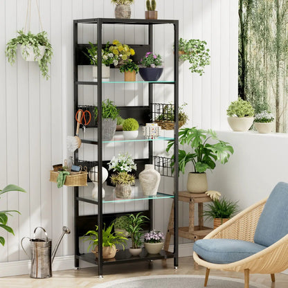 4 Tier Display Shelf RGB Lights Curio Cabinet