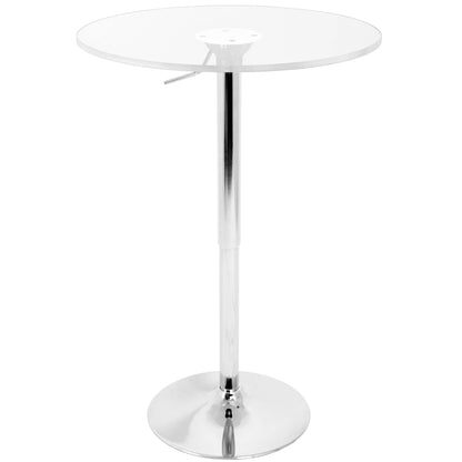 Adjustable round bar table with clear acrylic top and chrome pedestal base HouseOfZazla on Tampa Home & Garden Store