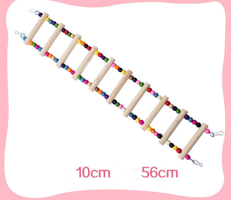 Parrot bird ladder toy with wooden rungs and colorful beads, 56cm by Sell My Stuff on Tampa Home & Garden Store