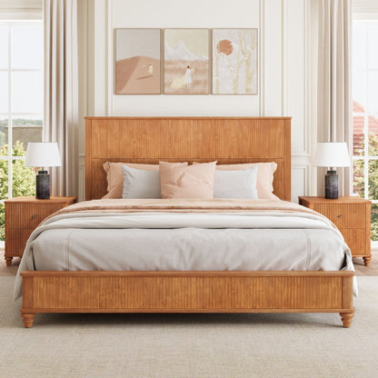 Solid Wood Platform Bed and the Tall Headboard