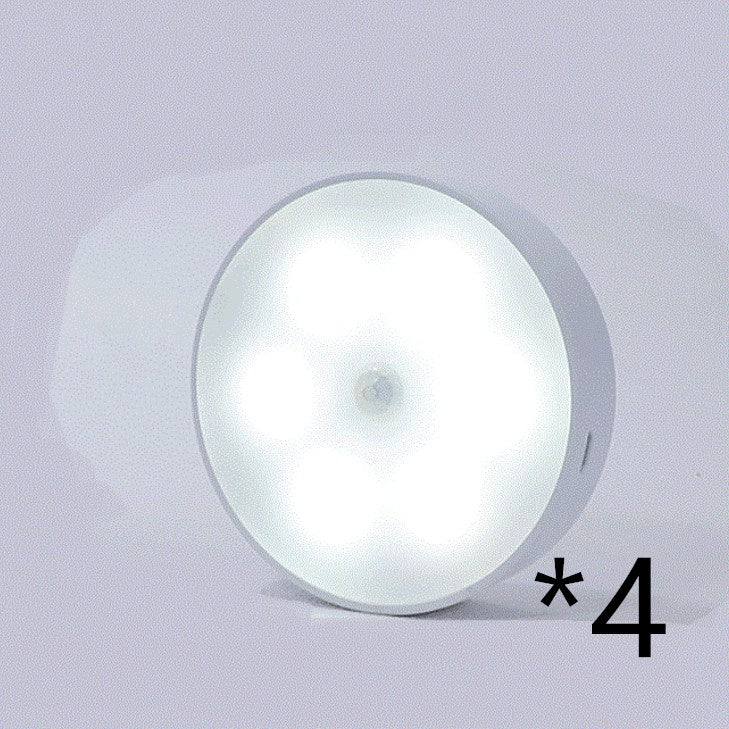 LED motion sensor puck light, white round, rechargeable wireless USB, under-cabinet 4-pack on Tampa Home & Garden Store