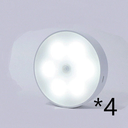 LED motion sensor puck light, white round, rechargeable wireless USB, under-cabinet 4-pack on Tampa Home & Garden Store