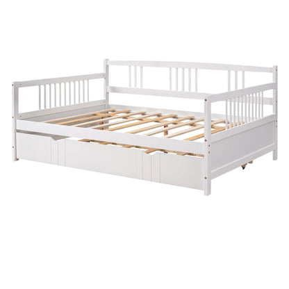 White storage daybed with slatted frame and under-bed drawers by Unique Piece Furniture on Tampa Home & Garden Store