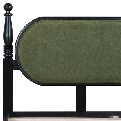 Modern King Bed Frame With Solid Wood Slats