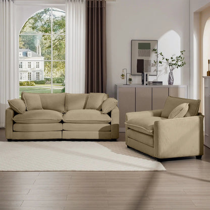 Elegant Sectional Sofa Set with Deep Seats