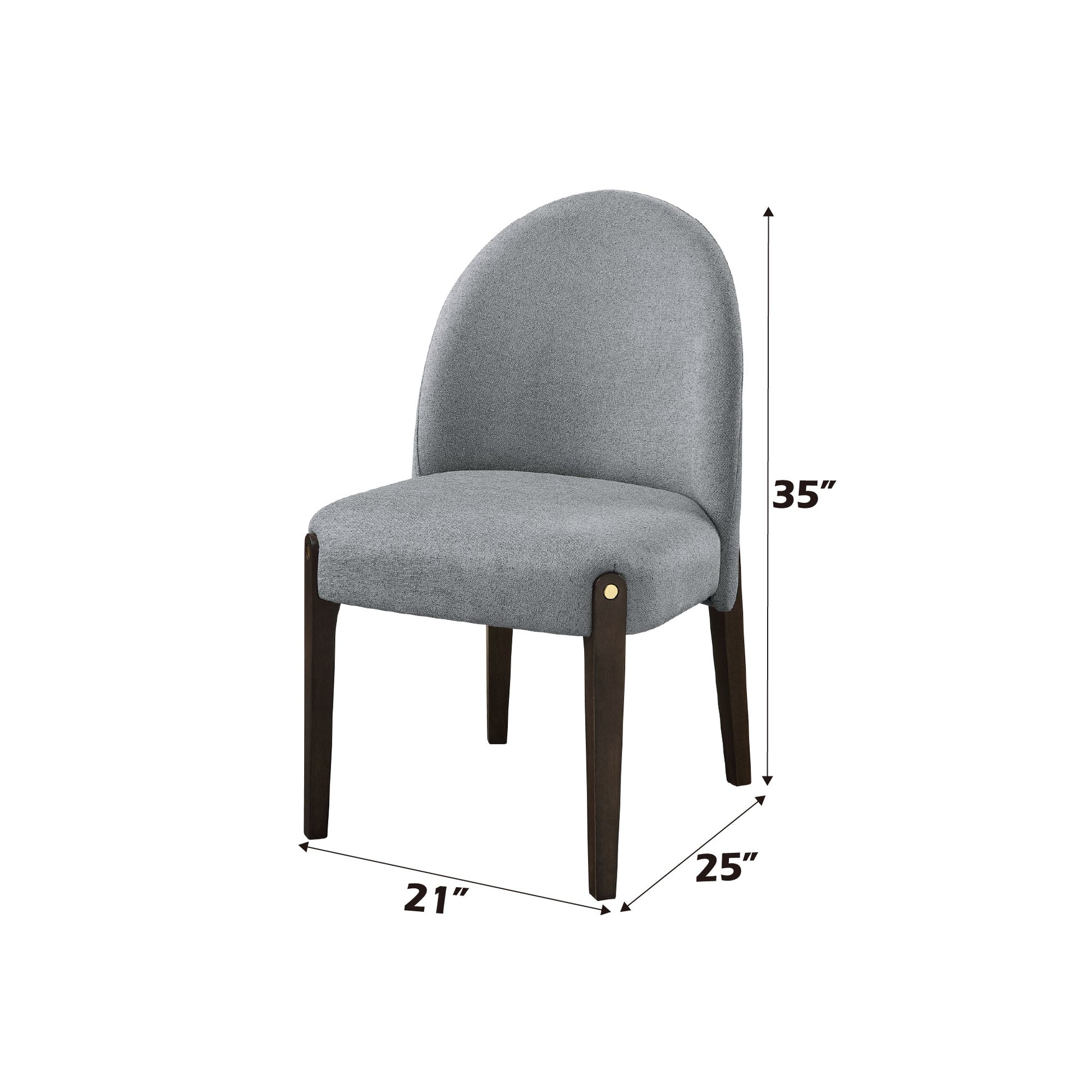 Clayten gray fabric dining chair with espresso-finish wood legs, set of 2 on Tampa Home & Garden Store