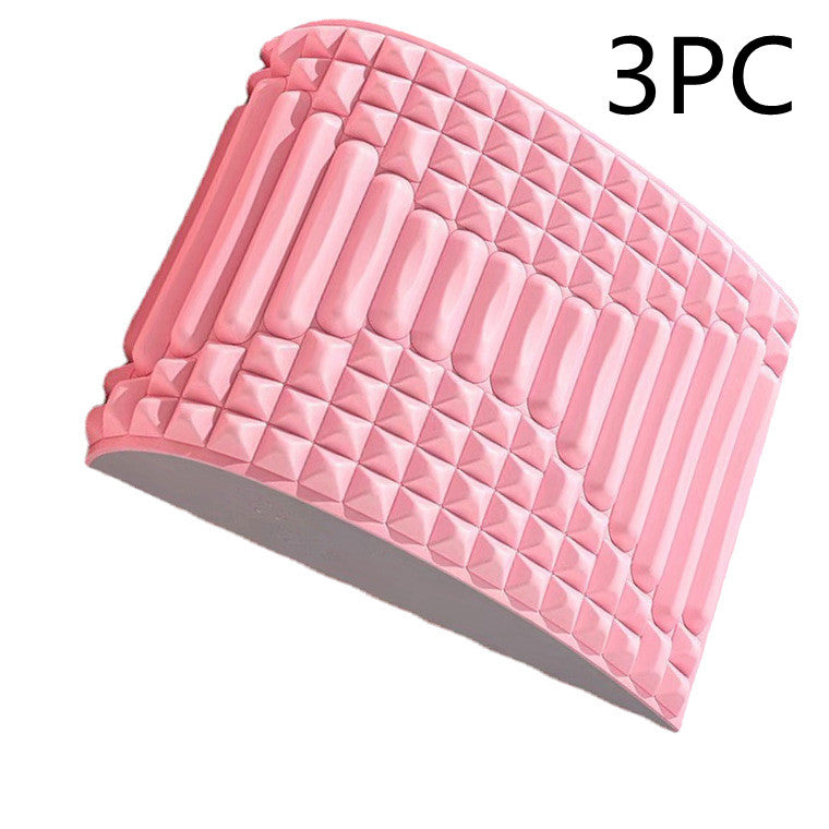 Back stretcher pillow massager pink by Perfecsy, curved lumbar support 3pc set on Tampa Home & Garden Store