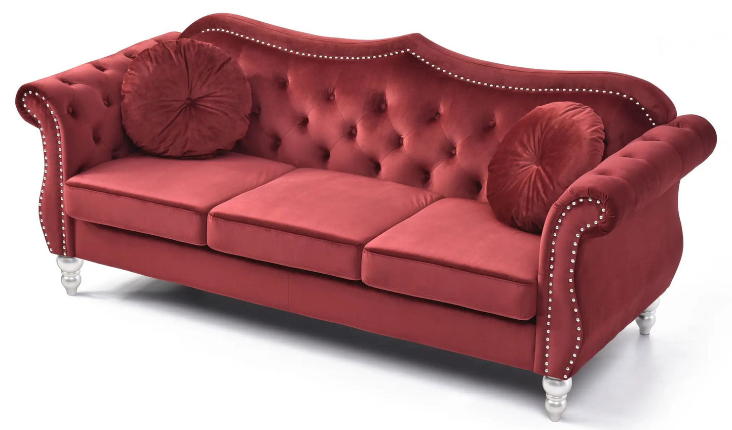Hollywood Sofa with Glam Tufted Nailhead Trim