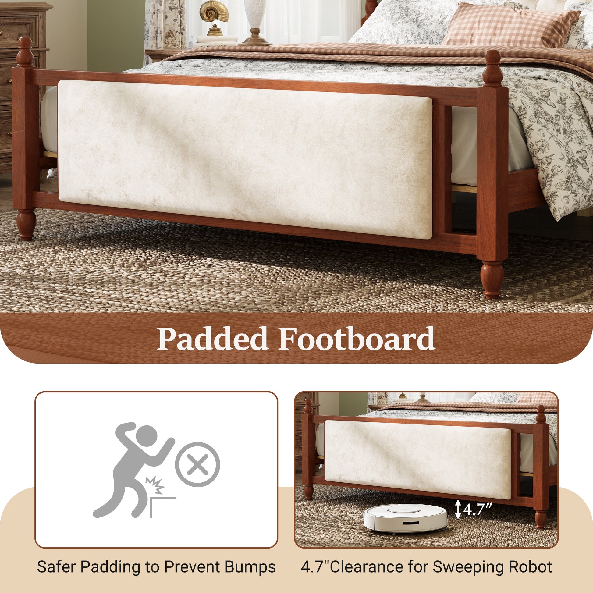King size upholstered platform bed HouseOfZazla with button tufted headboard and frame on Tampa Home & Garden Store